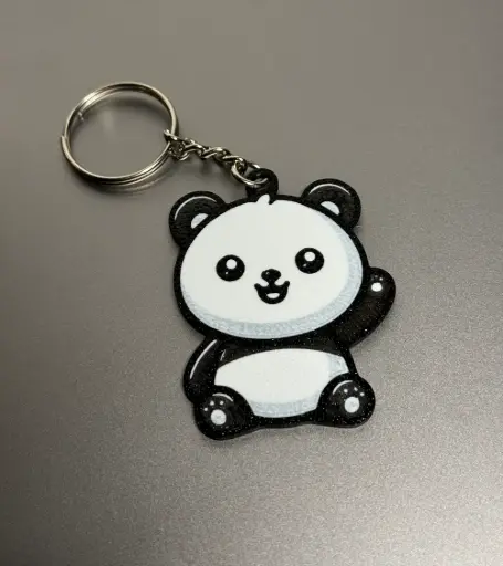 Cute Panda Waving - Keychain
