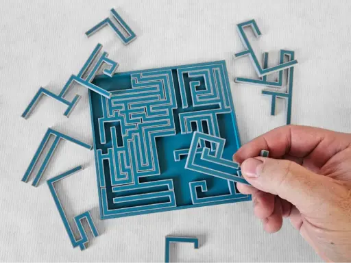 Geometric Jigsaw Puzzle with Box